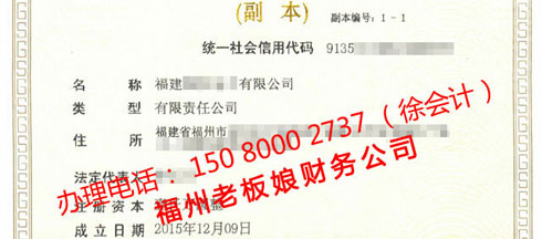 一般納稅人公司，辦理電話： 150 8000 2737 （徐會計）